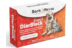 BARK & MEOW DiarBlock Rapid Antidiarroico ad azione immediata per cani e gatti. Efficace dalle prime somministrazioni. 15 compresse