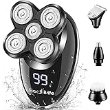 Electric Razor for Men, ElectriBrite Bald Head Shaver Rotary Cordless Nose Hair Beard Trimmer Clippers Facial Cleansing Brush