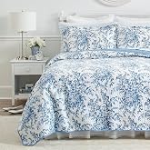 Laura Ashley Yorgan Seti Ters &Ccedil;evrilebilir Pamuklu Yatak Takımı Eşleşen Yastık Kılıflı, Her Mevsim i&ccedil;in Hafif Ev Dekoru, King