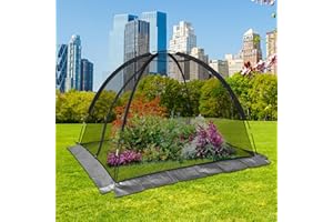 ‎KAPLER Kapler Teich-Gartenabdeckung, 3,6 x 2,7 m, Gartennetz, Kuppel-Teichabdeckungen für Außenteiche mit Reißverschluss und Heringen, Teichabdeckung für Fische, Schattenblätter, Nylon-Netzschutz, Teichnetz,