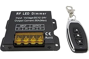 PB-VERSAND Regulador de intensidad/interruptor LED de 12 V CC con mando a distancia para todas las lámparas LED regulables con enchufe y enchufe (30 A), color negro