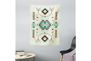 ABAKUHAUS Del Suroeste Tapiz de Pared y Cubrecama Suave, Arte Azteca Étnica, Decoración para el Cuarto, 110 x 150 cm, Multicolor