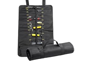 ZffXH Sac de rangement pour rouleau d'outils, tissu Oxford, 22 poches, pochette pratique pour clé à molette, électricien