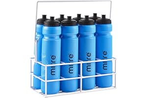 Mitre - Portabottiglie di metallo, con bottiglie per acqua da 1 litro, colore: azzurro/bianco