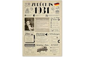 ‎FESTYSPARK FestySpark Geschenke zum 95. Geburtstag Frau - Geburtstagsgeschenk für Männer 95 - Schöne Geburtstagskarte 95 Frau und Mann - Geburtstagsdekoration 95. Geburtstag Männer und Frauen - Karte 1931