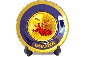 BETTER WITH FRIENDS 15.5cm Plato Decorativo de Cocina española, decoración de Paredes Interiores. España. colgado en la Pared. bailaora de Flamenco español. Vestido de Lunares. Abanico sevillana