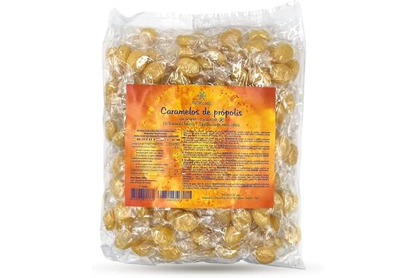 500 g - Propolisgodis utan gluten och utan socker. Tillverkad med finhackad ren propolis. Rekommenderas för dålig andedräkt, munhåla och hals.