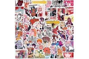 TACOMEXI Anime Chainsaw Man zestaw 50 naklejek na butelki z wodą, laptop, deskorolkę, notebook, prezent dla dorosłych, dzieci, nastolatków