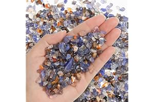 T4U Pierres de Galets pour Jardins, Aquariums Pots de Fleurs et Décoration de Sable et de Pierres, 1 LB de Galets Irrégulièrement Formés, Petits Cristaux Naturels d'Agate, Terrarium DIY, 450g.