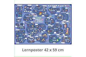 PHIEP VERLAG mindmemo Lernposter - First Steps - Englisch für Einsteiger - Vokabeln lernen mit Bildern - geniale Lernhilfe - DinA2 PremiumEdition: genial-einfache Lernhilfe - DinA2 PremiumEdition