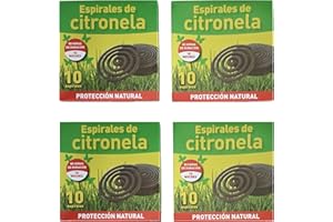 MOEM&AN 40 Espirales Incienso Citronela Antimosquitos, Anti Mosquitos, Espirales Antimosquitos Exterior, Citronela Antimosquitos, Patio, Terraza, Camping - 8 Soportes metálicos