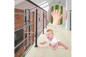 XiYee Malla De Seguridad para Escaleras, 3 Metros Red de Seguridad para Balcones, Red de Seguridad para Niños, Redes De Protección de Las Escaleras Balcón, Malla Tejida para Escaleras (Brown)