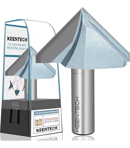 Fresa YONICO Con Scanalatura A V, Fondo Piatto, 60 Gradi, Diametro 1/2 - Foto 10