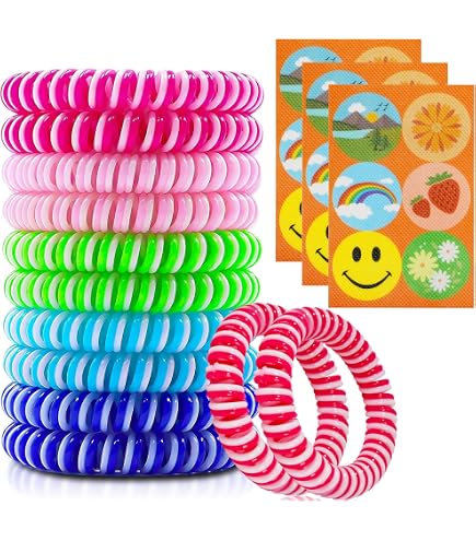 10 Braccialetti Antizanzare Naturali | Confezione Colorata Con Olio Di Citronella E Geranio | Regolabili Per Adulti E Bambini | Per Esterno E Interno