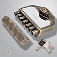 Elara Deadbolt Septabolt 2CK Door Lock, Rim Lock, Dead Bolt for Home, Door Locks for Main Door with 4 Reversible Brass Keys (Antique, EDL-15, Septabolt, Ultra Key)