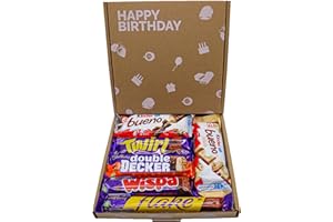 THE POSTAL CHOCOLATIER Happy Birthday Celebrations Chocolate Gift Box, Birthday Sweet Treats for Kinds and Adults, Big Size Bars in Letterbox Friendly Packaging, All Birthdays, 12th, 18th, 21st