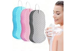 Mauepersu 4 Éponges Magiques Exfoliantes Super Douces : Pour Douche et Bain Réutilisables - Nettoyage Corps & Élimination Peaux Mortes Enfants/Adultes