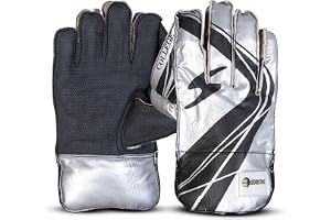 RMAX Rubber & PVC Cricket Wicket Keeping Gloves - Durable Construction, Superior Grip, High-Density Finger Protection, Ergonomic Design for Enhanced Flexibility and Comfort, (Senior)