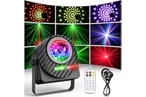 PROPULSION LIFE Disco Ball Disco Light Party Light, 4 in 1 DMX 512 LED RG Light 360° Rotating, DJ Disco Ball Sound Activated, Strobe Disco Light with Remote Control for Bar Club Halloween Family Reunion Wedding