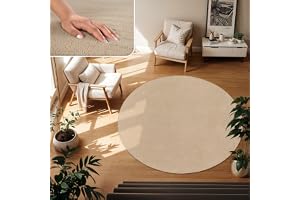 TT Home Vardagsrumsmatta Mörkbeige 200 cm Rund Mjuk & Kort Lugg