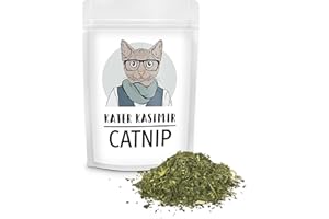 KATER KASIMIR L'erba gatta (Catnip) rende il vostro gatto felice! Sacchetto da 30 g. Qualità premium: solo la migliore menta per il vostro piccolo tesoro (tagliato, essiccato). Adatto come snack per gatti o