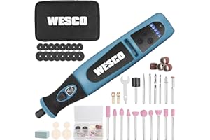 WESCO Cordless Rotary Tool Set, 7.2V Rechargeable Multi Tool Kit with 45pcs Accessories, Variable Speed,5000-25000 RPM, LED Light, Storage Bag, for Sanding, Polishing, Drilling, Engraving