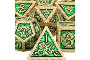 ARUOHHA Dés polyédriques DND en métal avec boîte cadeau, jeu de dés polyédriques au design musical, donjons et dragons, dés D&D, D&D, jeux de rôle RPG à 6 faces D20 D12 D10 D8 D6 D4