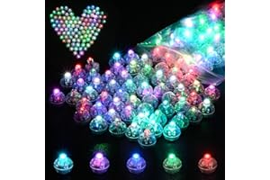Blumacht Luces para Globos LED, 100 Piezas Mini LED Bombillas Luz, Luces de Globo LED Redondo, LED Lámpara Globo para Cumpleaños, Boda, Navidad, Halloween, Fiesta (Colorido)