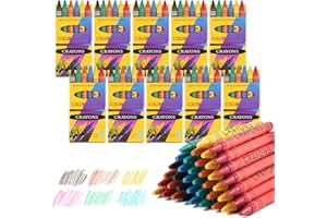 TIKPLUS 60 Pcs Mini Wax Crayons for 2-4 Year Old Toddlers - 6 Color Chunky Drawing Tools, Arts and Crafts, Party Bag Fillers (10 Boxes)