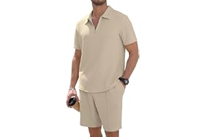 Anelune Men's Summer 2-Piece Tracksuit, Short Sleeve T-Shirt and Shorts, Sports Suit for Fitness, Leisure and Everyday Use, Breathable, Lightweight