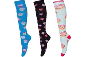 LEOSTEP Calze a compressione da donna (3 paia), calze a compressione colorate per sport, volo, corsa, viaggi, gravidanza, infermiera, 20-30 mmHg