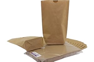 KuschelICH 100 Kraftpapiertüten Kreuzbodenbeutel - 14 x 22cm braun - Geschenktüten natur Bodenbeutel Obsttüten (100 Stk.)