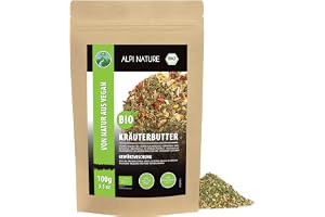 Alpi Nature Kryddblandning för Örtsmör BIO 100g, Ekologiska Vitlökssmörkrydda, Blandade Örter
