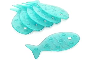 TATAY 5515003 - Pack de 6 Pegatinas Antideslizantes para Ducha o bañera, diseño de Peces, Color Turquesa