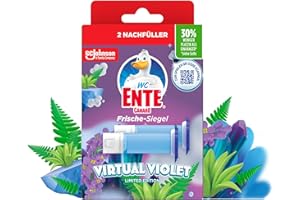 ‎WC-ENTE WC-Ente Frische-Siegel Nachfüller, körbchenloser WC-Reiniger, WC Duft, Virtual Violet, 2 Nachfüller (2 Stück)