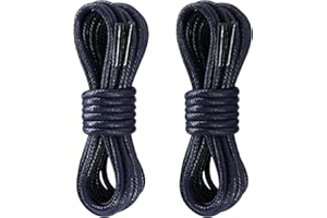 Yusimu 2 Pairs Round Waxed Shoe Laces,2.5mm Thin Shoelaces for Women Men,Durable Laces for School Shoes and All Formal Dress Shoes Boots