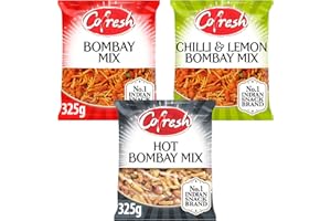 GENERIC Snack Variety Bundle With Fresh Hot Bombay Mix, Bombay Mix, Chilli & Lemon Bombay Mix 325g Packs (3 Pack)