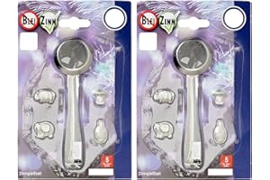 TIB Heyne Zinngießen Zinn Silvester Party Set gießen Zinngießset Alternative zum Bleigießen oder Wachsgießen 5-teiliges Set mit 4 Figuren zum Schmelzen 2X 5-teiliges Set