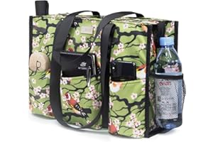 TOPDesign Wasserabweisende Tragetasche mit 13 Außen- und Innentaschen, Reißverschluss oben und dicker Unterseite, für berufstätige Frauen, Lehrer, Krankenschwestern, Buchhalter