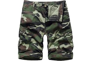 YOLIMOK Pantalones Cortos Militares Hombre Camuflaje Bermudas Cargo Pantalón Cortos Pantalones Cortos Hombre Verano Shorts Casual Chino con Bolsillos Hombres Cargo Shorts Vintage Deportes Cámping
