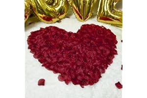 FFZZKJ Rosenblätter für Valentinstag Deko Romantik 1200 Stück Künstliche Rosenblätter, Seiden Rosenblüten für Valentinstag, Heiratsantrag, Hochzeit zum Streuen, Jahrestag, Geburtstag, Weinrot