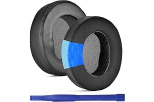 Adhiper Zapasowe nauszniki kompatybilne z Audio-Technica ATH M50X / M40X / M30X Steelseries Arctis 5/7/9/Pro Cloud 2/Flight/Stinger Stealth 420X/500 Sony MDR-7506/V6/V7 słuchawki (czarne/żelowe)