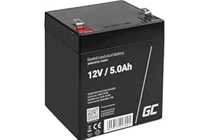 Green Cell® Rechargeable Batterie AGM 12V 5Ah VRLA accumulateur au Gel Plomb Cycles sans Entretien Battery étanche | Jouets | Installations d'alarme | Véhicules pour Enfants | UPS | SAI | Onduleur