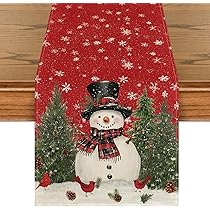 Artoid Mode Chemin De Table De Noël, Motifs Pins, Flocons De Neige, Décoration Saisonnière Hivernale Pour L'intérieur, La Cuisine, Décoration De Vacances, Décoration De Fête, 40 X 140 Cm