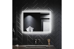 SONNI Espejo Baño con Luz Bluetooth 5.0 y Antivaho 60x80 cm Espejo de Baño con Luz LED Interruptor Táctil IP65