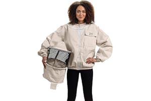 Bees & Co K73 Veste d'apiculteur en coton naturel avec voile arrondi