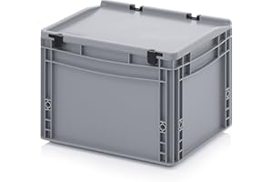 AUER PACKAGING Euro Bac + couvercle à charnière ED 43/27 HG Boîte de rangement empilable 40 x 30 x 28,5 cm Boîte industrielle eurobox box