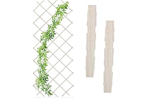 Relaxdays 180x90 cm Grigliato in Legno per Rampicanti Allungabile, Set 3 Tralicci Piante da Giardino e Balcone, Bianco