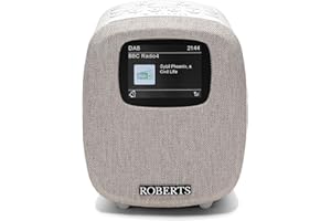 Roberts ORTUS5 FM/DAB/DAB+ Digital Clock Radio with Bluetooth, Alarms and Colour Display, White