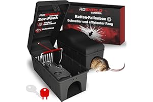 Roshield Rattenfalle Killer Box - Einfach einzustellende Sicherheitsbox für Haus, Schuppen & Garage Kontrolle & Behandlung (Professionelle Qualität, 2er Pack)
